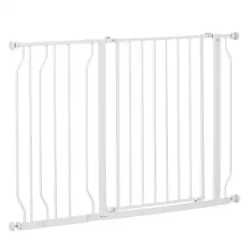 Barrera De Seguridad De Perros De Abs Acero 75-115x76cm-pawhut.blanco