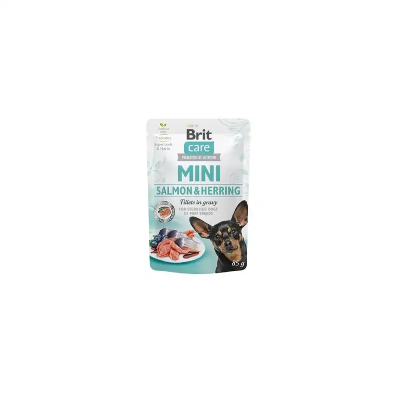 Brit care mini filetes salmon y arenques en salsa latas para gato, Unidades 24 x 85 Gr