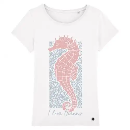 Camiseta Mujer Caballito de mar color Blanco