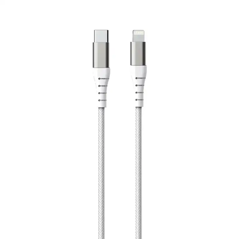Force Power Lite F149369 Cable USB-C a Lightning Reforzado 1.2m 3A Blanco