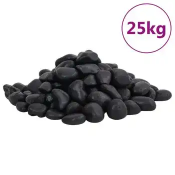 Guijarros Pulidos Negros 25 Kg 2-5 Cm Vidaxl