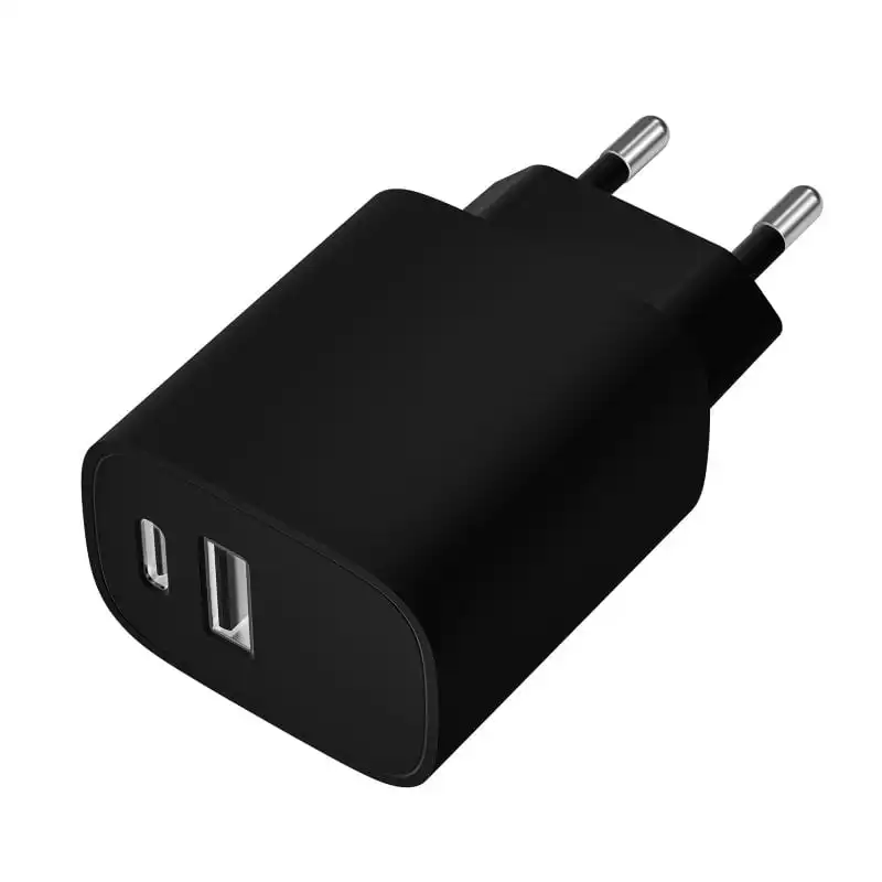 Leotec Cargador de Pared Doble USB-C PD/USB 2.0 20W Negro