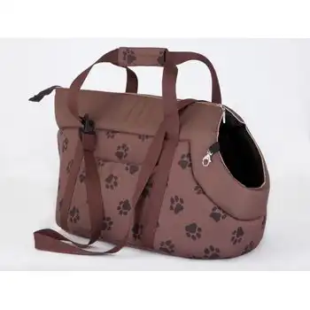 Bolsa De Transporte Para Perro O Gato Talla R3 30x58x32 Marron Claro Huellas