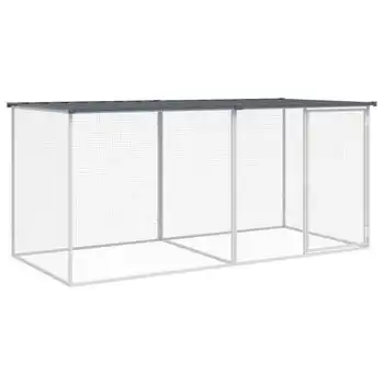 Gallinero Con Techo Acero Galvanizado Antracita 203x98x90 Cm Vidaxl