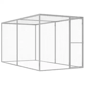 Jaula Para Gatos Acero Galvanizado 3x1,5x1,5 M Vidaxl