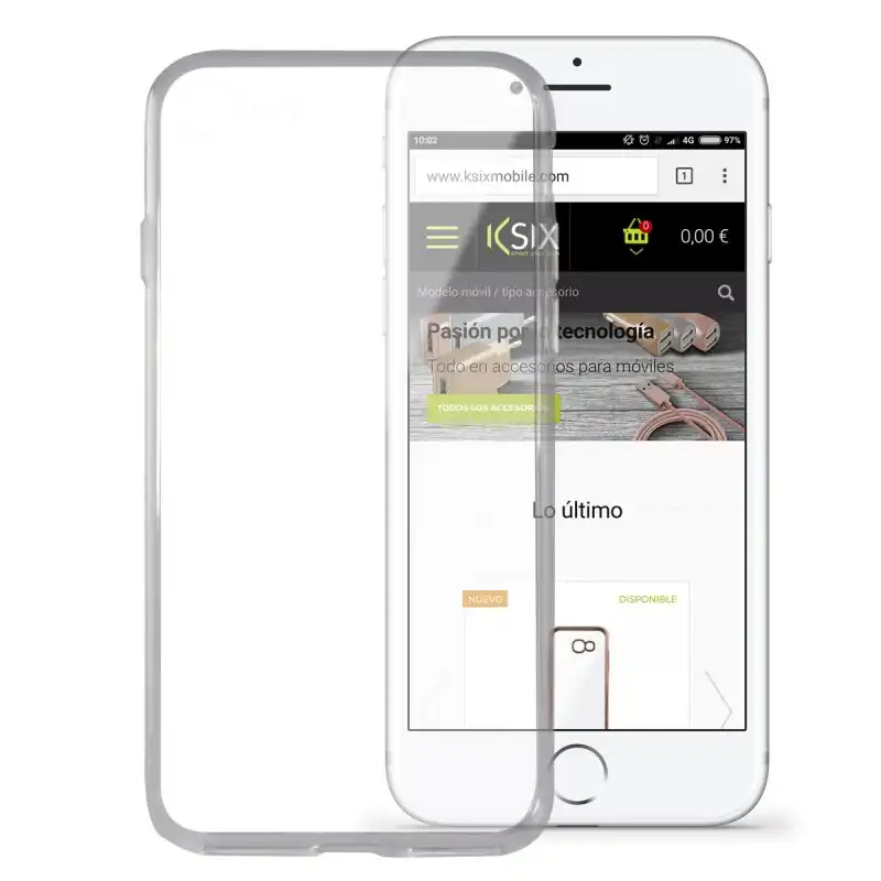 Ksix Flex Ultrafina Funda Transparente para Apple iPhone 7/8/SE 2020