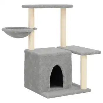 Rascador Para Gatos Con Postes De Sisal Gris Claro 83 Cm Vidaxl