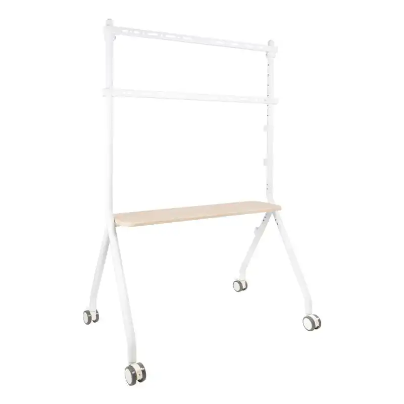 TooQ iLove Soporte de Suelo con Ruedas para TV hasta 80" Max 50Kg Haya Blanco