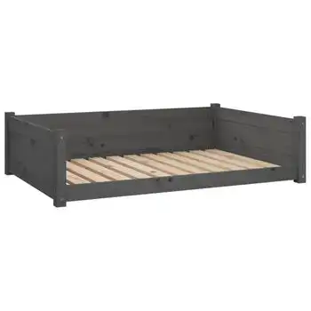 Cama Para Perros Madera Maciza De Pino Gris 105,5x75,5x28 Cm Vidaxl