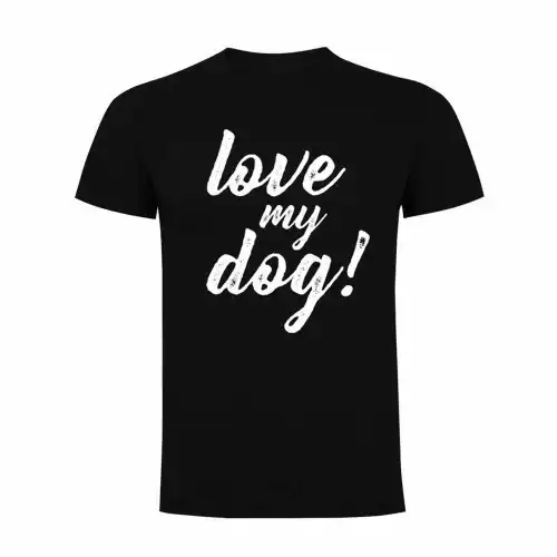 Camiseta hombre "Love my dog" color Negro