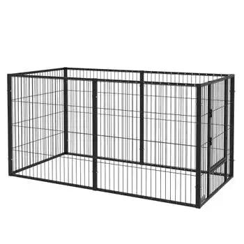 Parque Para Perros Pawhut De Acero 82,5-150x79x81 Cm Negro