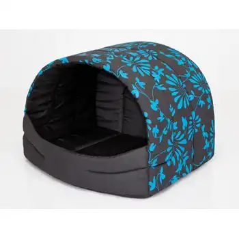 Cama Para Perro R3 55x43x38 Flores Azules Suflera