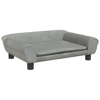 Cama Para Perros De Terciopelo Gris Claro 70x48x22 Cm Vidaxl