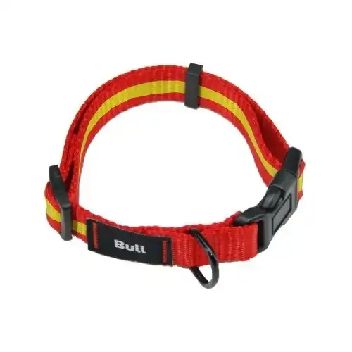 Collar diseño España para perros color Rojo y Amarillo