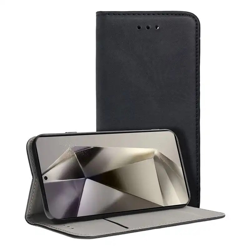Cool Funda Flip Cover Tipo Libro Liso Negro para Samsung Galaxy S24 Ultra