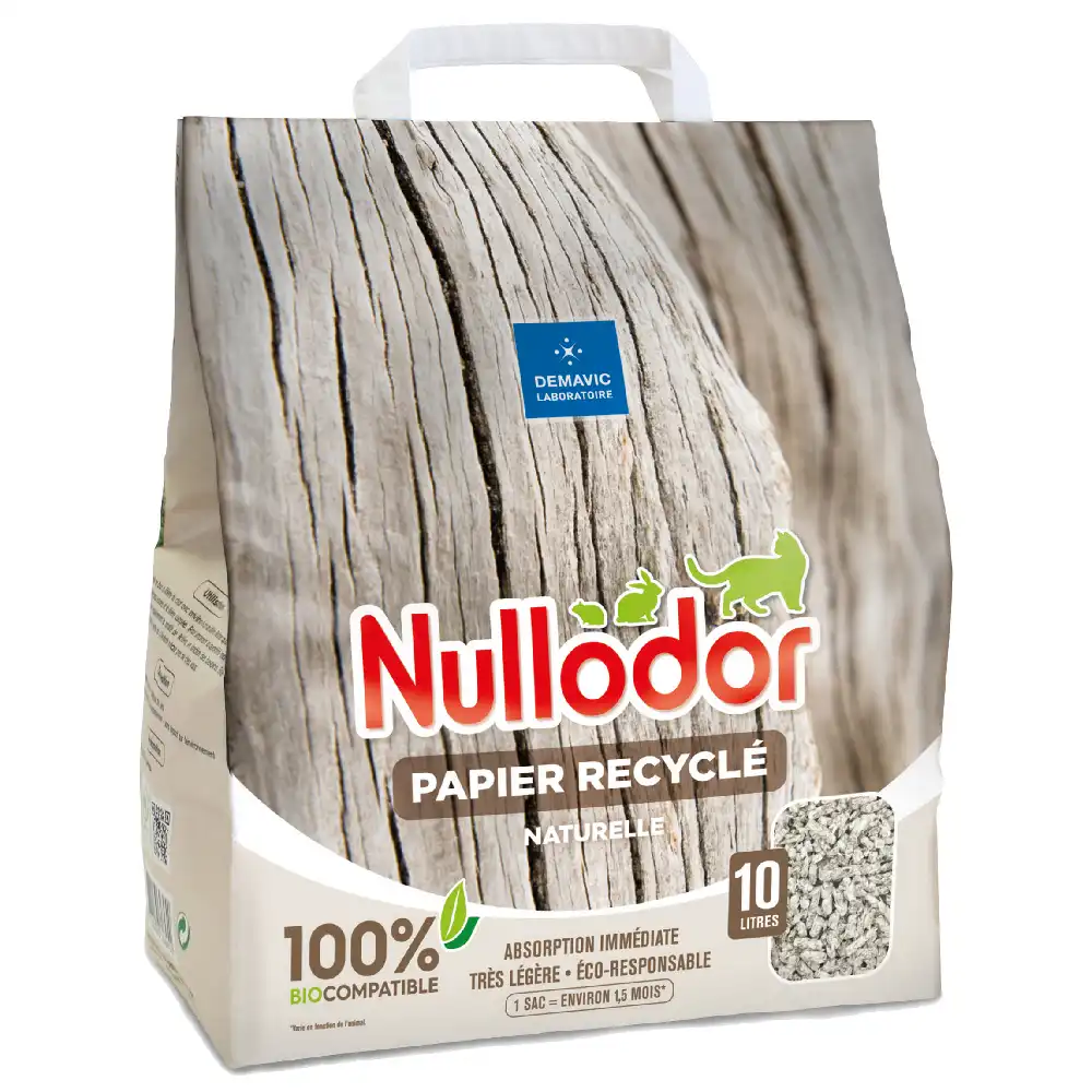 Nullodor papel Recyclé arena de celulosa - 10 l