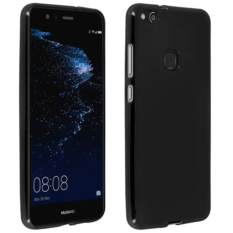 Avizar Funda de Silicona Mate Negra para Huawei P10 Lite