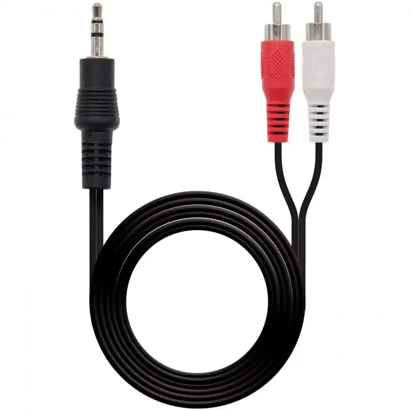 NanoCable Cable Audio Estéreo Jack 3.5 a 2xRCA Macho/Macho 1.5m Negro