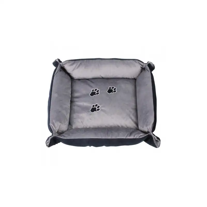 Pawise Cama Rectangular Delux Azul/Gris para gatos, Tamaño 64,5 x 56,5 x 7,5 cm