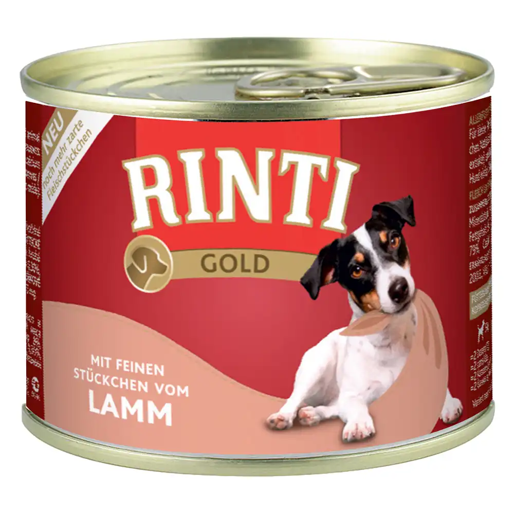 Rinti Gold 12 x 185 g comida húmeda para perros en oferta: 10 + 2 ¡gratis! - Trocitos de cordero