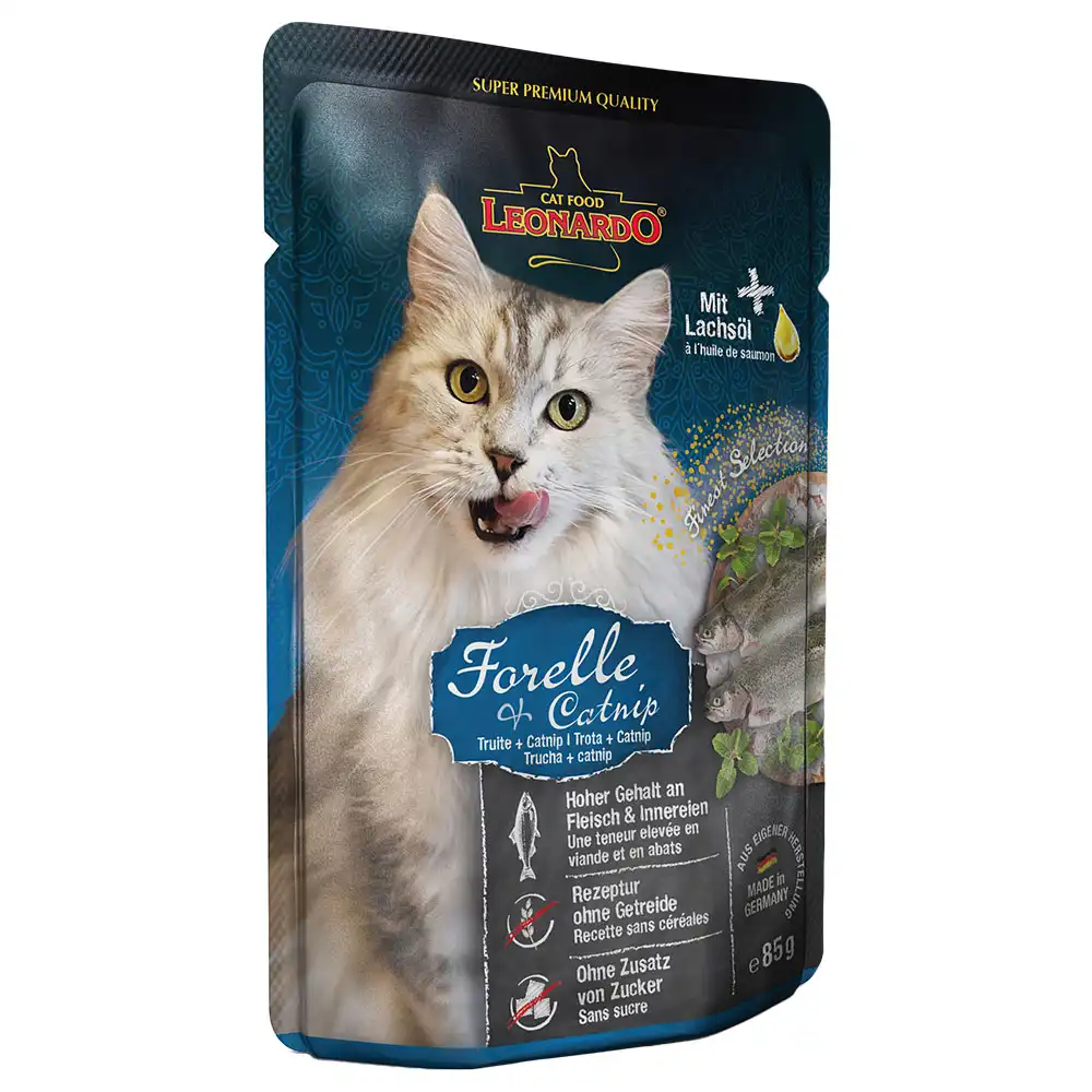 Leonardo Finest Selection 16 x 85 g - Trucha y catnip