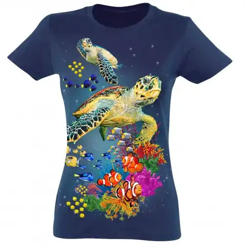 Camiseta Mujer Tortugas color Azul