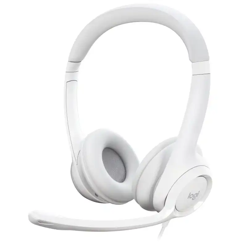 Logitech H390 Auriculares con Cable y Supresión de Ruido funciona con Chromebook Blancos