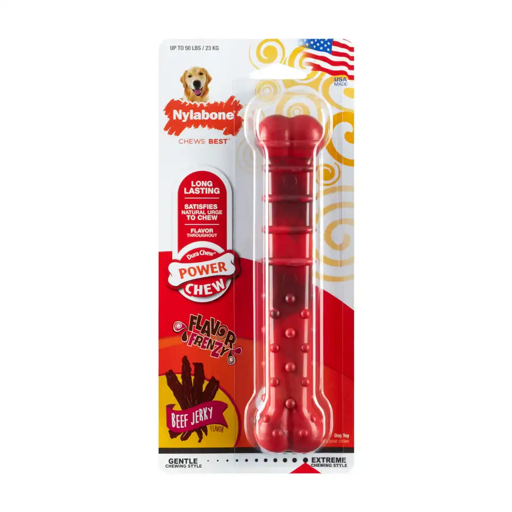 Nylabone Extreme Textured hueso dental con sabor jerky vacuno - L: 19 x 4 x 3 cm (L x An x Al)