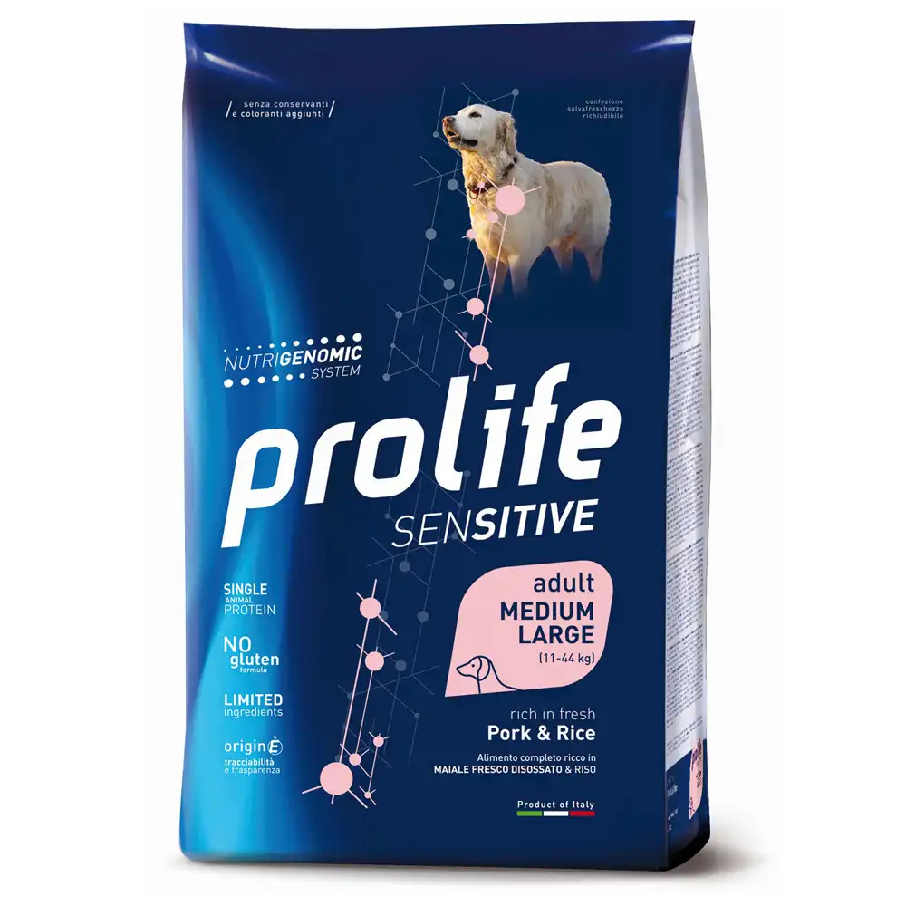 Prolife Sensitive Adultos Medianos/Grandes Cerdo y Arroz - 10 kg