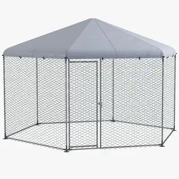 Gallinero Para Exterior De Acero 400x346x263 Cm-pawhut. Plata