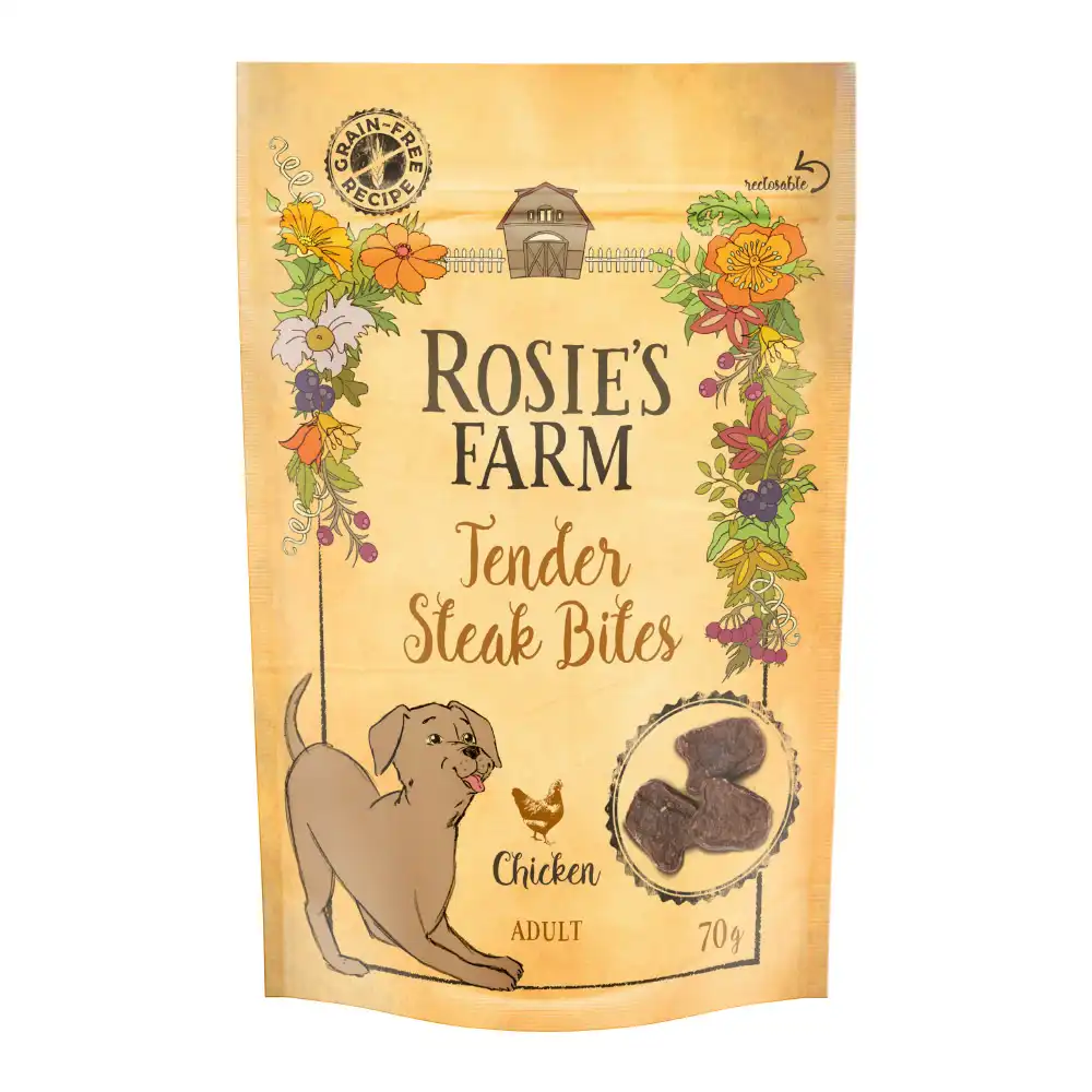 Rosie's Farm Snacks Mini Steak Bites, con pollo - 70 g