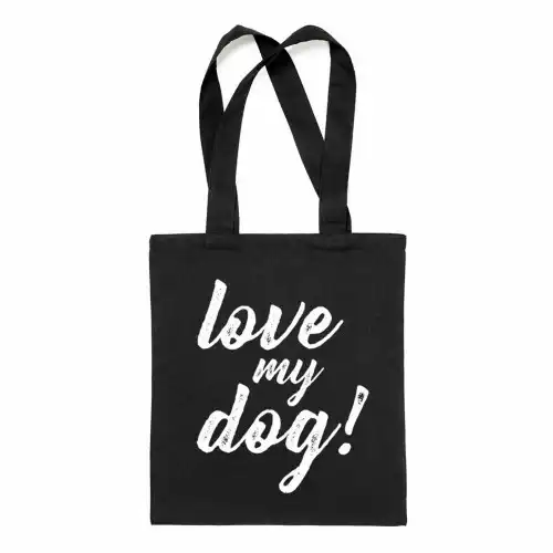 Bolsa tote The Pet Lover "Love my dog" color Negro