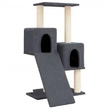 Rascador Para Gatos Con Postes De Sisal Gris Oscuro 82 Cm Vidaxl