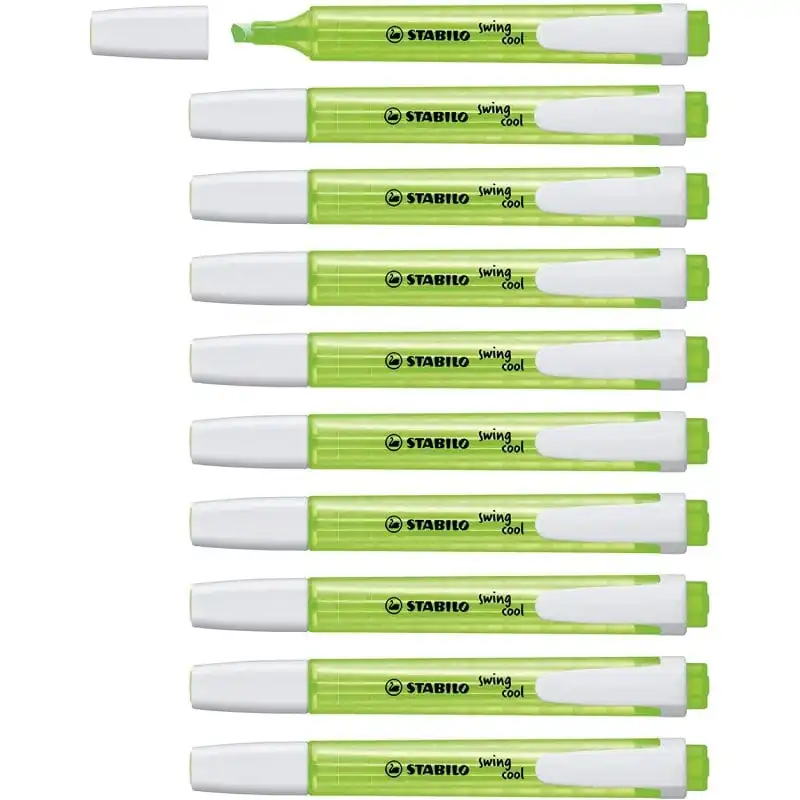 STABILO Swing Cool 10 Marcadores Fluorescentes Verdes