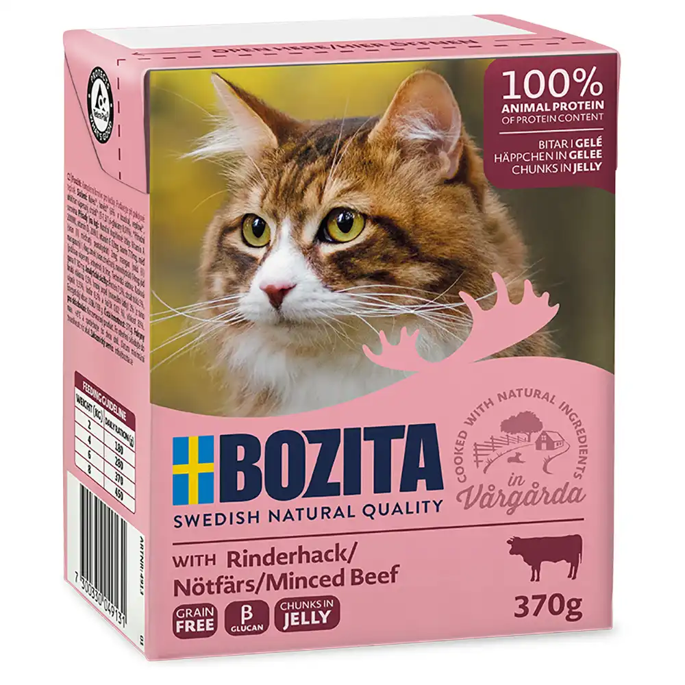 Bozita trocitos en gelatina 6 x 370 g - Con carne de vacuno picada