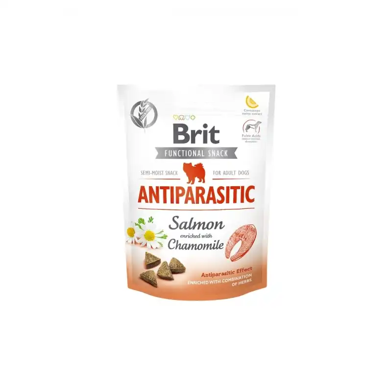 Brit care dog functional snack antiparasitic salmon, Peso 150 gr