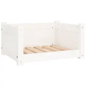 Cama Para Perros Madera Maciza De Pino Blanco 55,5x45,5x28 Cm Vidaxl