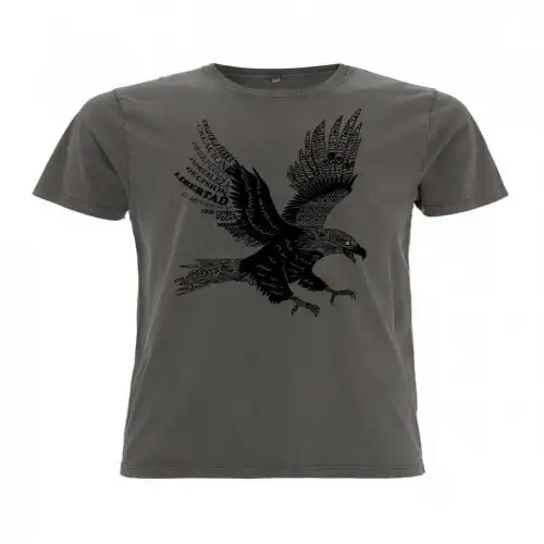 Camiseta de tela Animal Totem de águila color gris