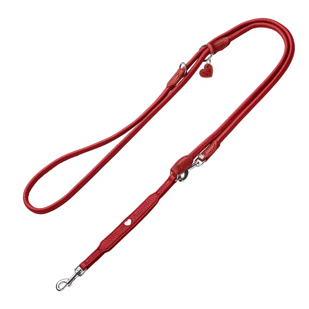 HUNTER Round & Soft Love roja correa ajustable para perros - 200 x 0,6 cm (L x Diám)