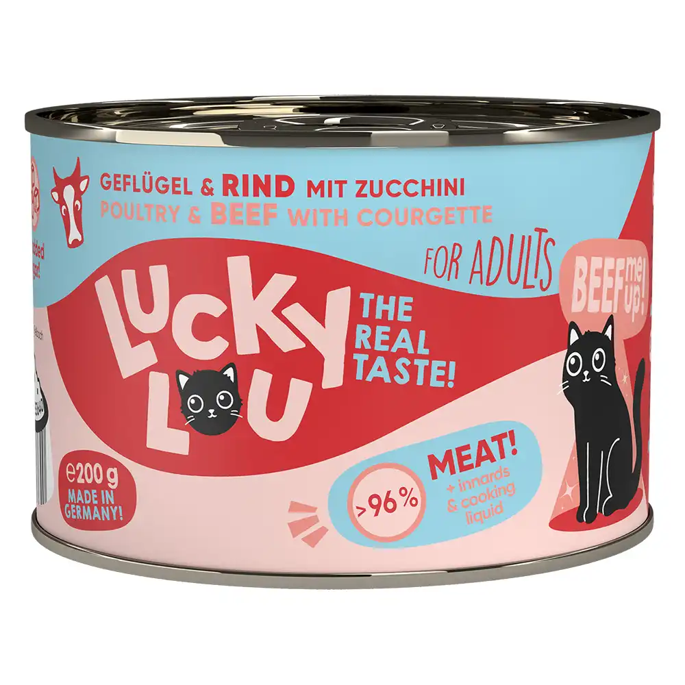 Lucky Lou Adulto 6 x 200 g - Aves de corral y vacuno