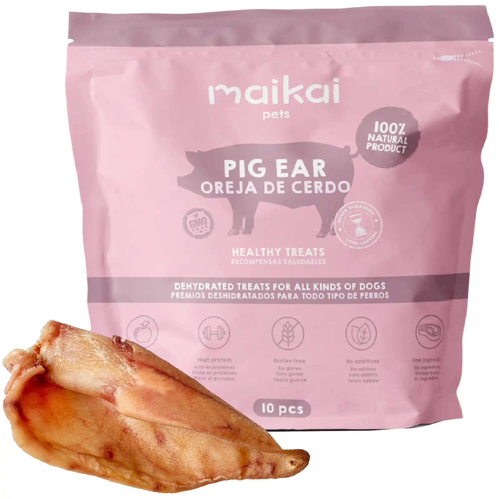 MAIKAI PETS Orejas de Cerdo - Chuches y Snacks para Perros