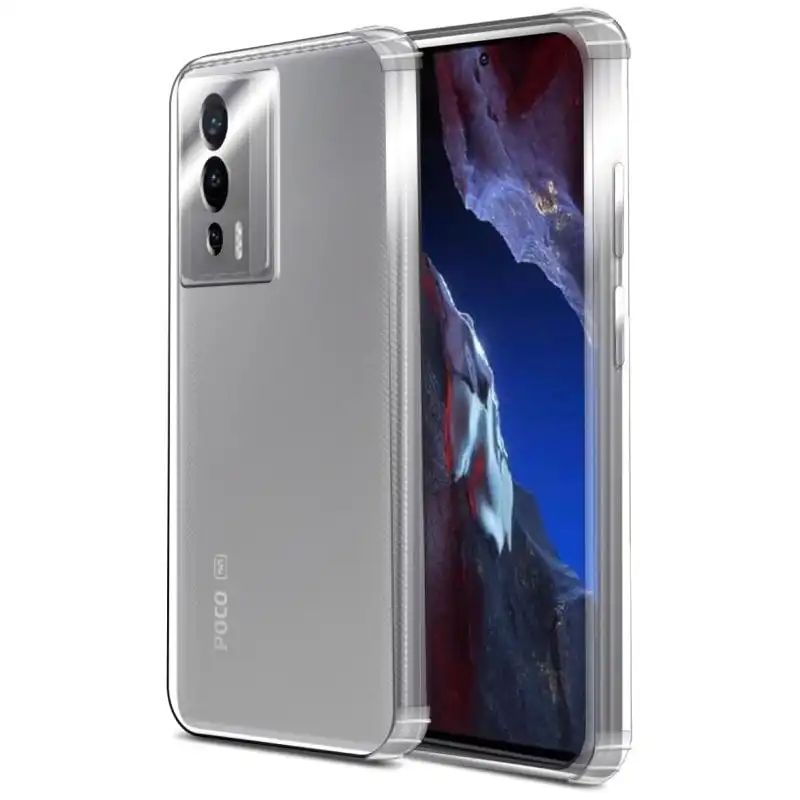 PcCom Essential Funda Antishock Transparente para POCO F5 Pro 5G