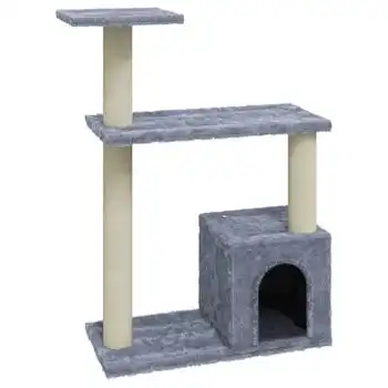 Rascador Para Gatos Con Postes De Sisal Gris Claro 70 Cm Vidaxl