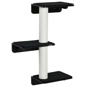 Árbol Para Gatos De Mdf Yute Poliéster Pp 63x28x93,5cm-pawhut. Negro