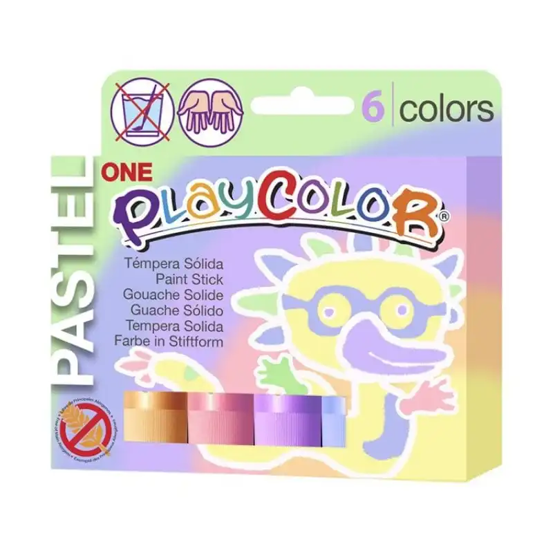 Instant PlayColor Pastel One Caja 6 Témperas en Barra Colores Surtidos Pasteles