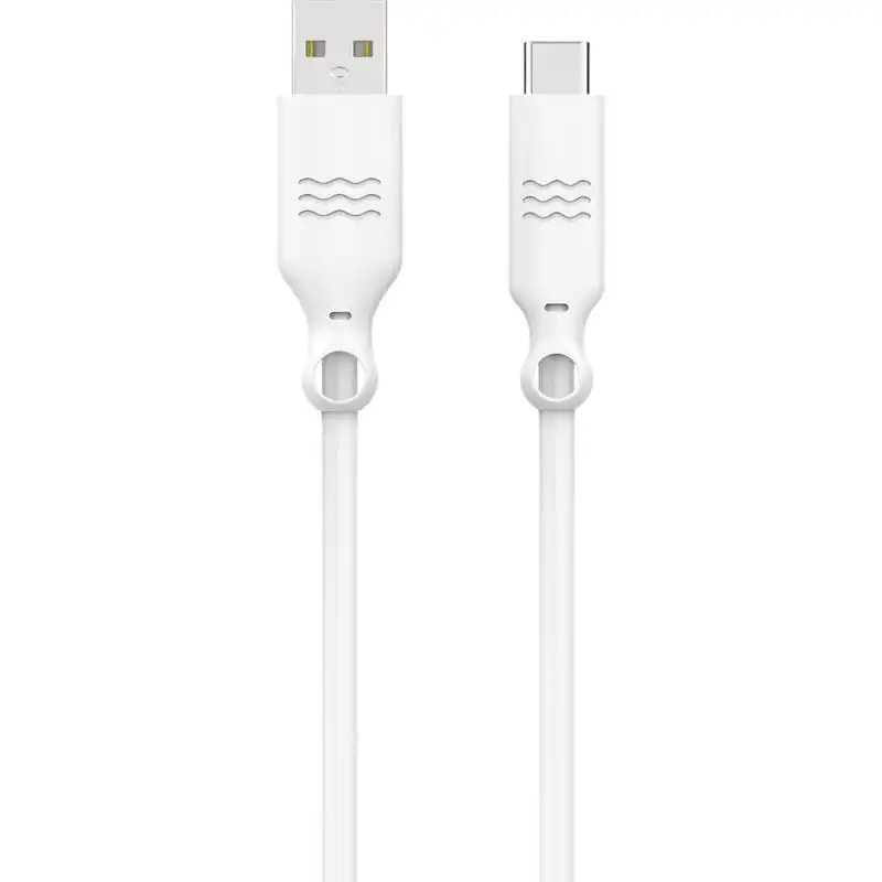 Just Green Cable Ecológico USB-A a USB-C Macho/Macho 2m Blanco