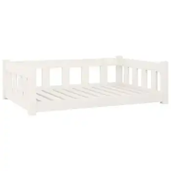 Cama Para Perros Madera Maciza De Pino Blanco 95,5x65,5x28 Cm Vidaxl