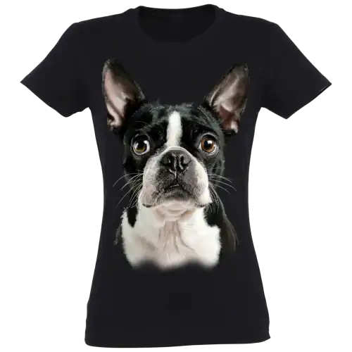 Camiseta Mujer Boston Terrier color Negro