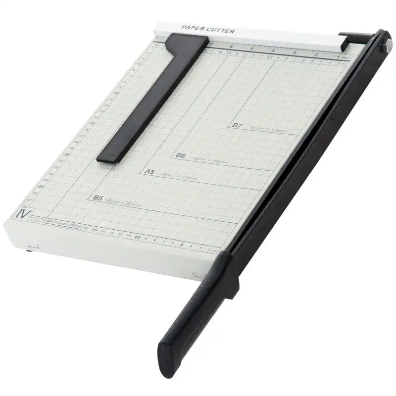 Homcom Cortador de Papel A4 Guillotina Profesional Capacidad 12 Hojas con Regla