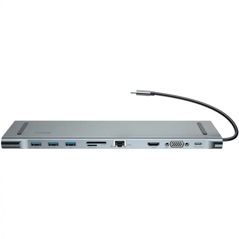 Baseus Enjoyment 11 in 1 Hub 100W USB-C a HDMI/VGA/USB-C/RJ45/USB 3.2/Lector SD